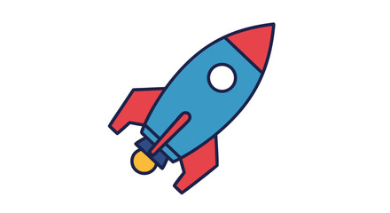A Playful Cartoon Rocket Soaring Upward Ready for Adventure and Success