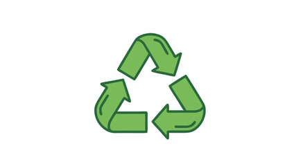 Obraz premium Stylized green recycling symbol isolated on white background representing environmental responsibility and waste reduction efforts