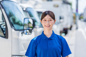 トラックドライバーの女性。