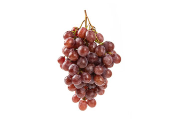 sweet red grapes isolated on white background.