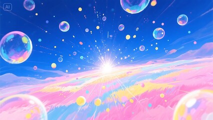 Vibrant Digital Art: Abstract Shapes and Colors