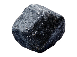 Fototapeta premium Dark gray stone isolated on black background natural mineral specimen, Isolated On White, Transparent Background, Png Cut Out
