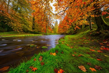 Naklejka premium autumn in the park