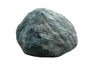Large grey boulder isolated on black background natural stone rock, Isolated On White, Transparent Background, Png Cut Out