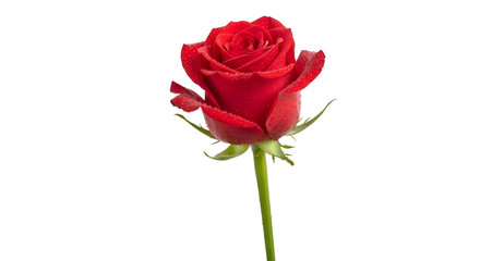 Fototapeta premium Captivating Red Rose Blooms Gracefully, Showcasing Delicate Petals and Water Droplets on Black Backdrop