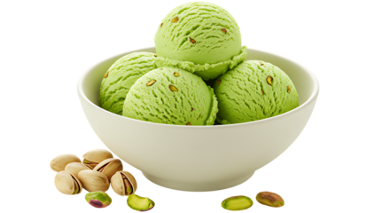 pistachio ice cream in bowl