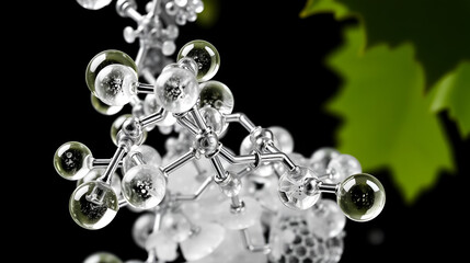 Glucose (D-glucose, dextrose) grape sugar molecule.