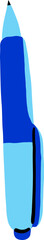 Flat Style Blue and Light Blue Pen Illustration