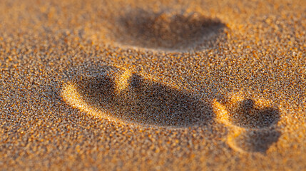 A pair of footprints in the sand