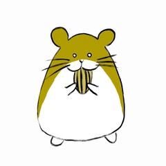 Cute Hamster Holding a Sunflower Seed-high resolution 