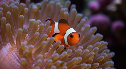 Clownfish nestled in anemone