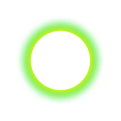 Circular frame with a blurred green and yellow neon gradient