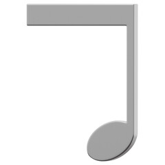 3D Chrome Music Note Icon