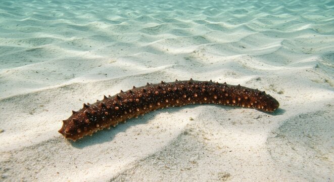 Sea cucumber on sandy seabed