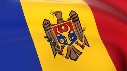 Moldova Flag Looping Animation Background