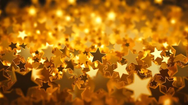 きらめくたくさんの金色の星型の背景