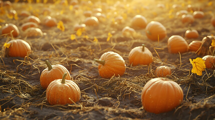 Autumn Pumpkin Field