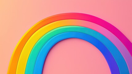 Obraz premium Colorful rainbow arc on pastel background