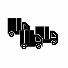 Black truck. Truck icon symbol. Truck vector, isolated on white background. Vector icon.