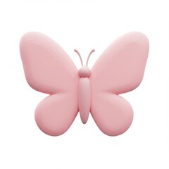 3D pink butterfly on white background insect animal