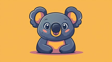 Cute cartoon koala, adorable, joyful, happy, smiling, children's image, fun, kid's design