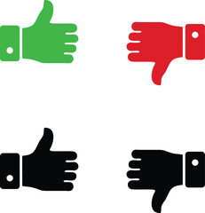 Thumbs up thumbs down button icon. Like and dislike symbol vector illustration. Rating and feedback review vector illustration