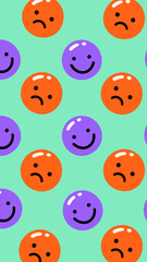 Happy & sad pattern iPhone wallpaper, colorful design