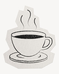 Coffee cup paper element white border