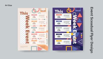 Modern Event Schedule Flyer Design Template for Conference, Seminar, or Workshop