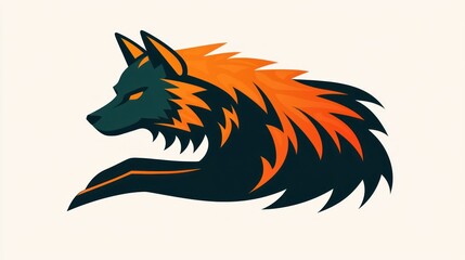 Stylized wolf head logo design