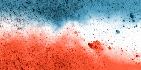 Abstract color explosion; blue, white, and red hues