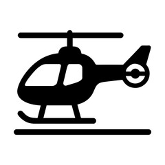 Helicopter icon with transparent background for aviation transport and rescue concept
