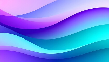 Obraz premium Colorful smooth waves in purple, blue, and cyan hues. An abstract fluid art background with dynamic flowing lines and gradients.