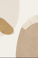 Neutral Abstract Canvas Art on Minimal Wall. Abstract canvas artwork in neutral beige tones, suitable for modern interior design or decor visuals.