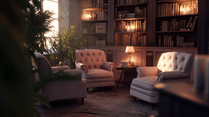 living room with fireplace