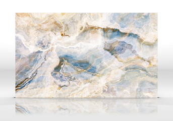 Beige and blue Onyx marble tile texture