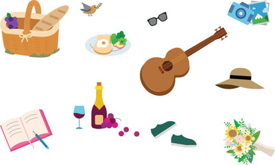 Illustration of Picnic Elements