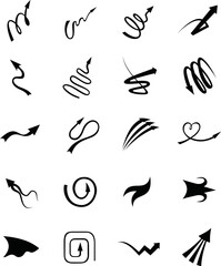 Arrow Set: A collection of unique arrows, each showcasing a distinct design and direction, ideal for adding visual interest to any creative project. 