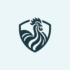 Rooster shield logo