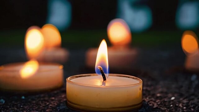 Candles Burning At a Cemetery created with generative ai