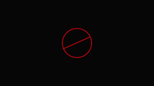 No Sign icon. Isolated on black background. Not Allowed sign, Prohibition sign or stop sign black background .