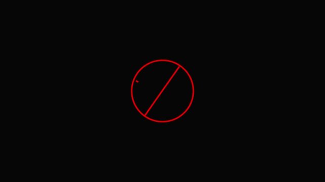 No Sign icon. Isolated on black background. Not Allowed sign, Prohibition sign or stop sign black background .