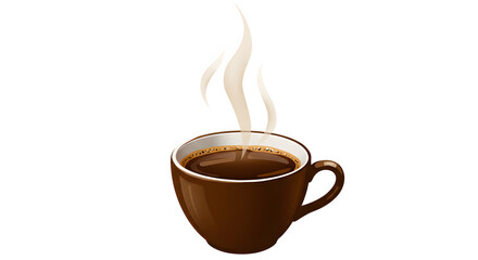 Hot coffee cup icon illustration with steam