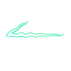 Green electric arrow-shaped energy bolt on transparent background
