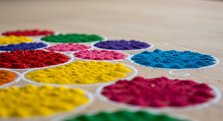 Fototapeta premium Colorful Rangoli Design: Festival of Lights Celebration