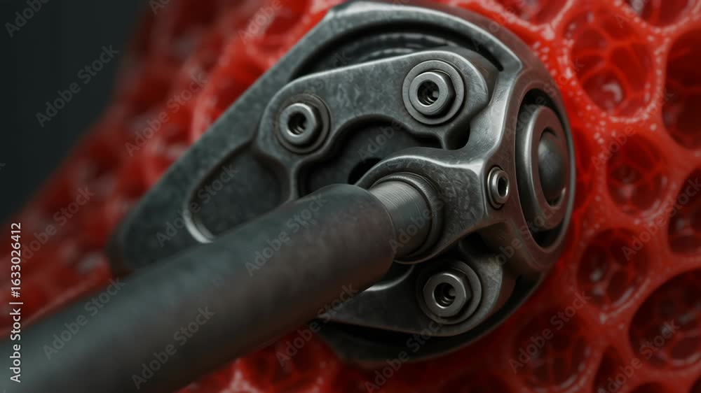 Aufkleber mechanical engineering innovation merges bio inspired design with advanced metal components close up