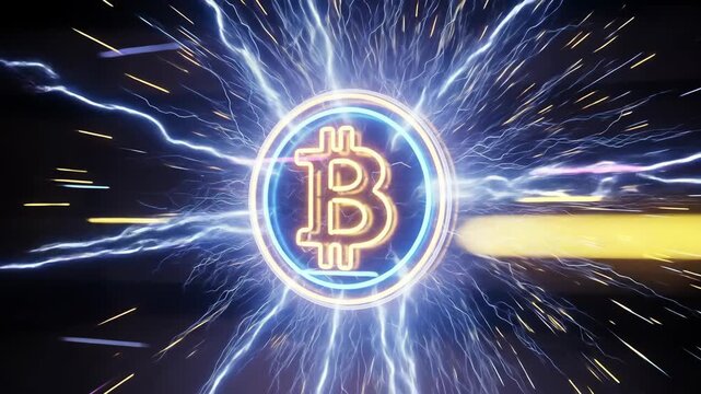 Bitcoin's Electrifying Surge: A stylized, glowing Bitcoin symbol pulses with energy, showcasing its dynamic presence in the digital realm.