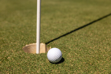 Golf Club and Ball on Green Grass – Outdoor Golf Course Close-Up