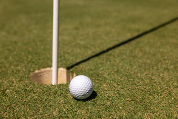 Golf Club and Ball on Green Grass – Outdoor Golf Course Close-Up