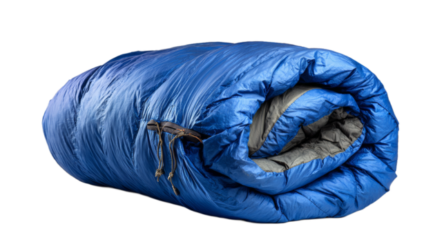  Bright sleeping bag on white background camping equipment
